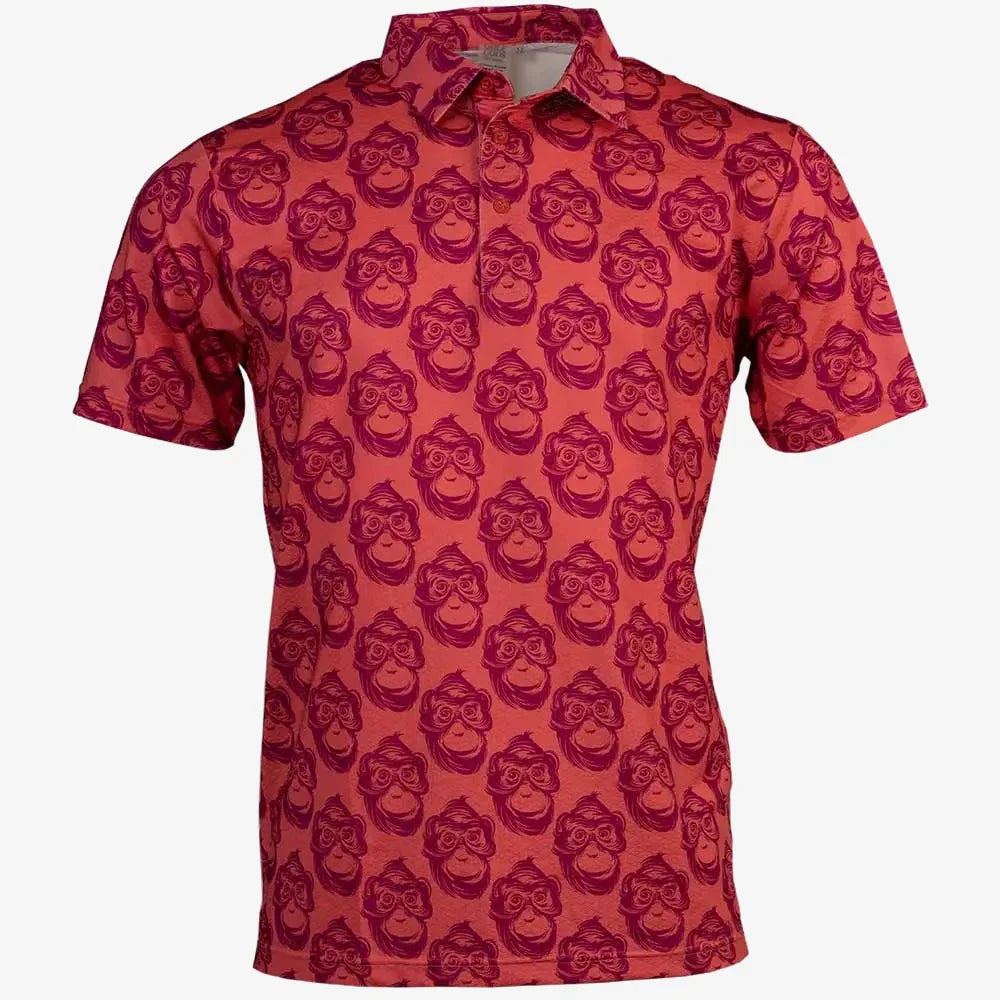 GOLF GODS Men s Cheeky Monkey Cool Tech Performance Golf Polo