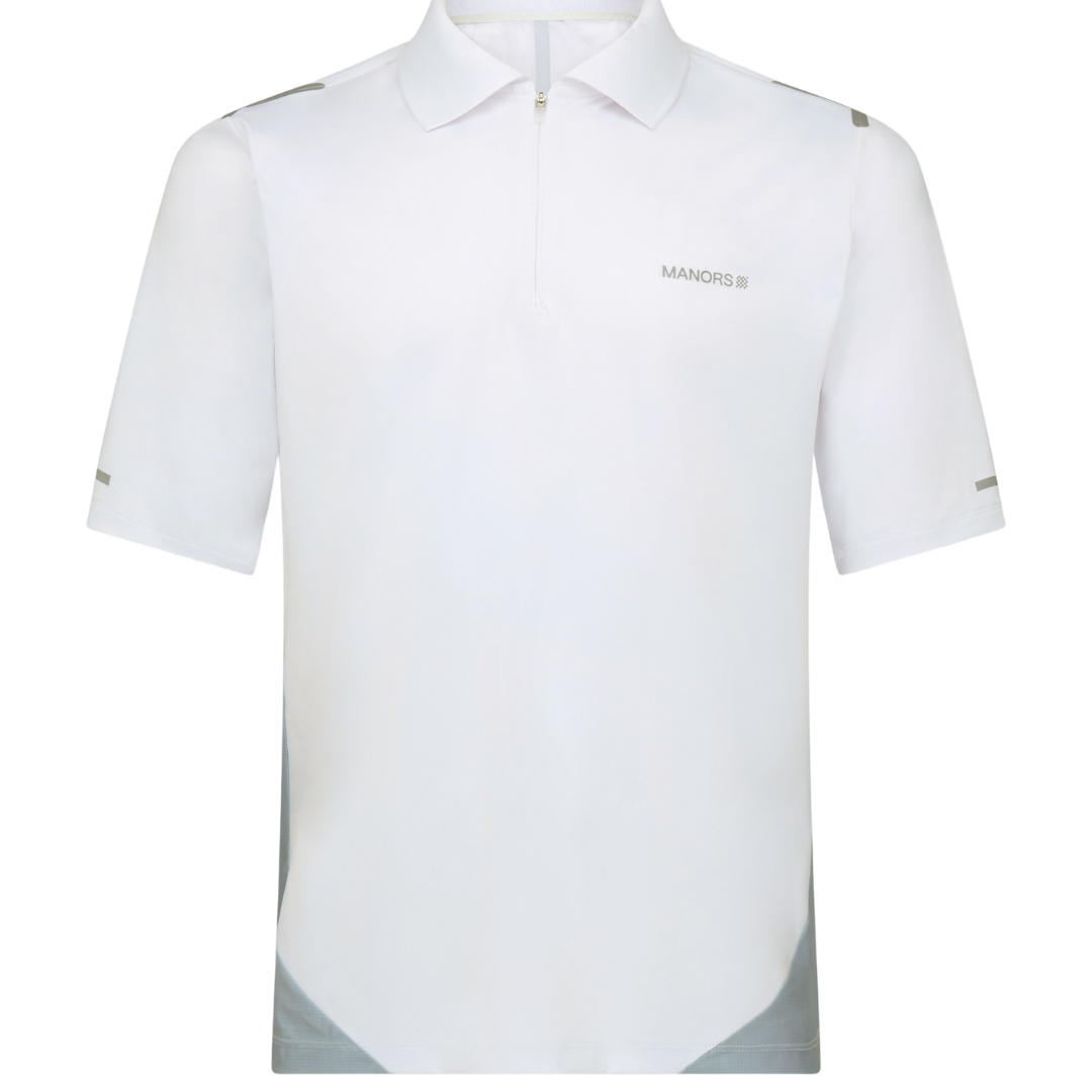 MANORS Men's Frontier Quarter Zip Polo White