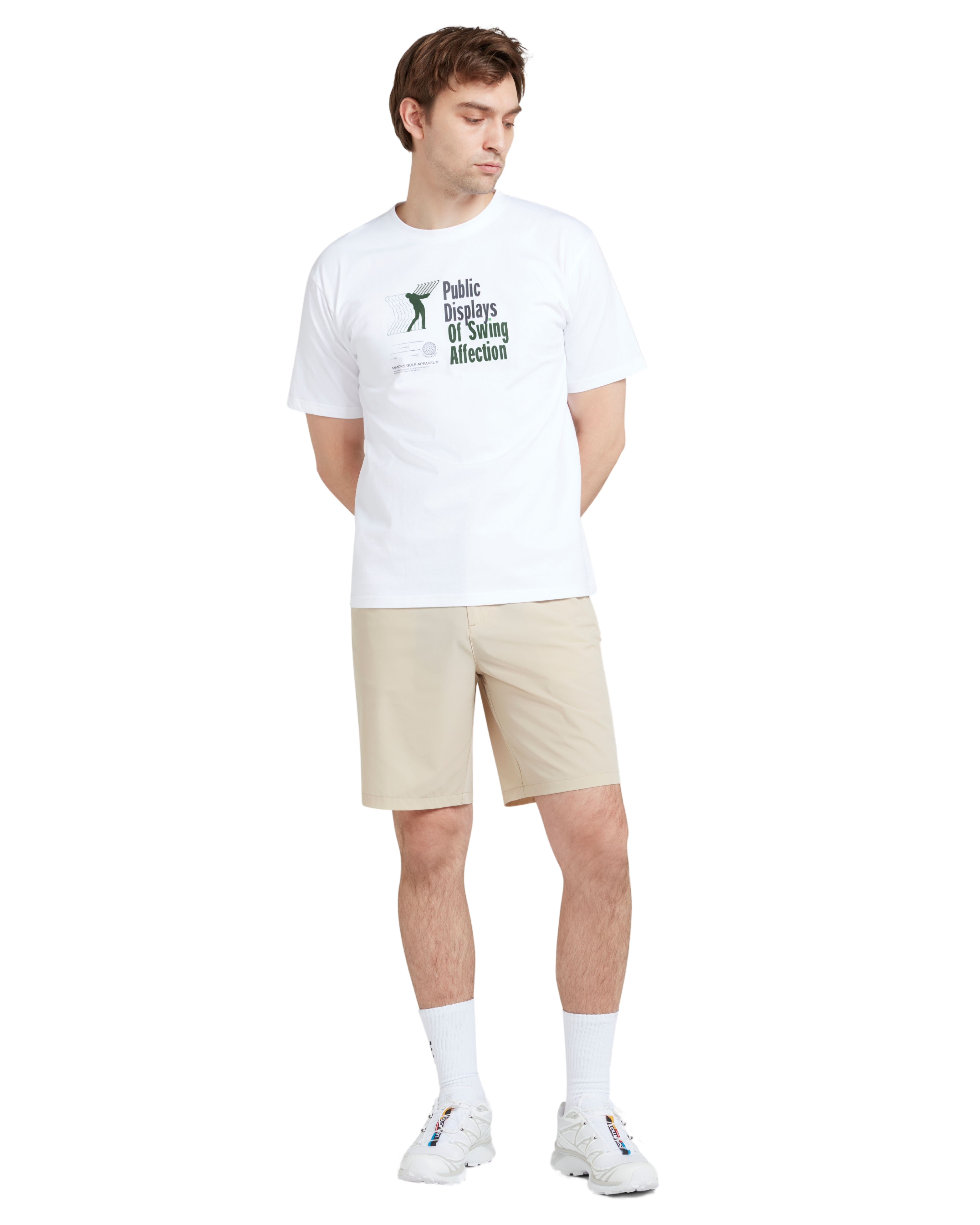 MANORS Men's Public Displays T-Shirt White Front Model 2