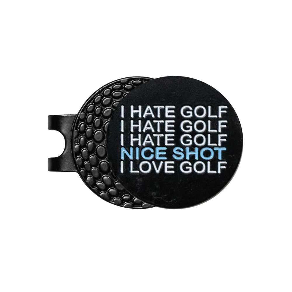 GOLF GODS Metal Hat Clip Golf Ball Marker- I Hate Golf