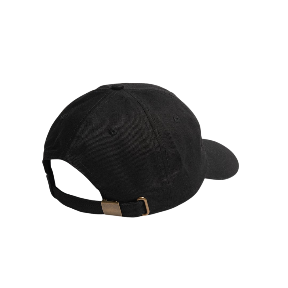 QUIET GOLF Monogram Left Dad Hat Black Back View