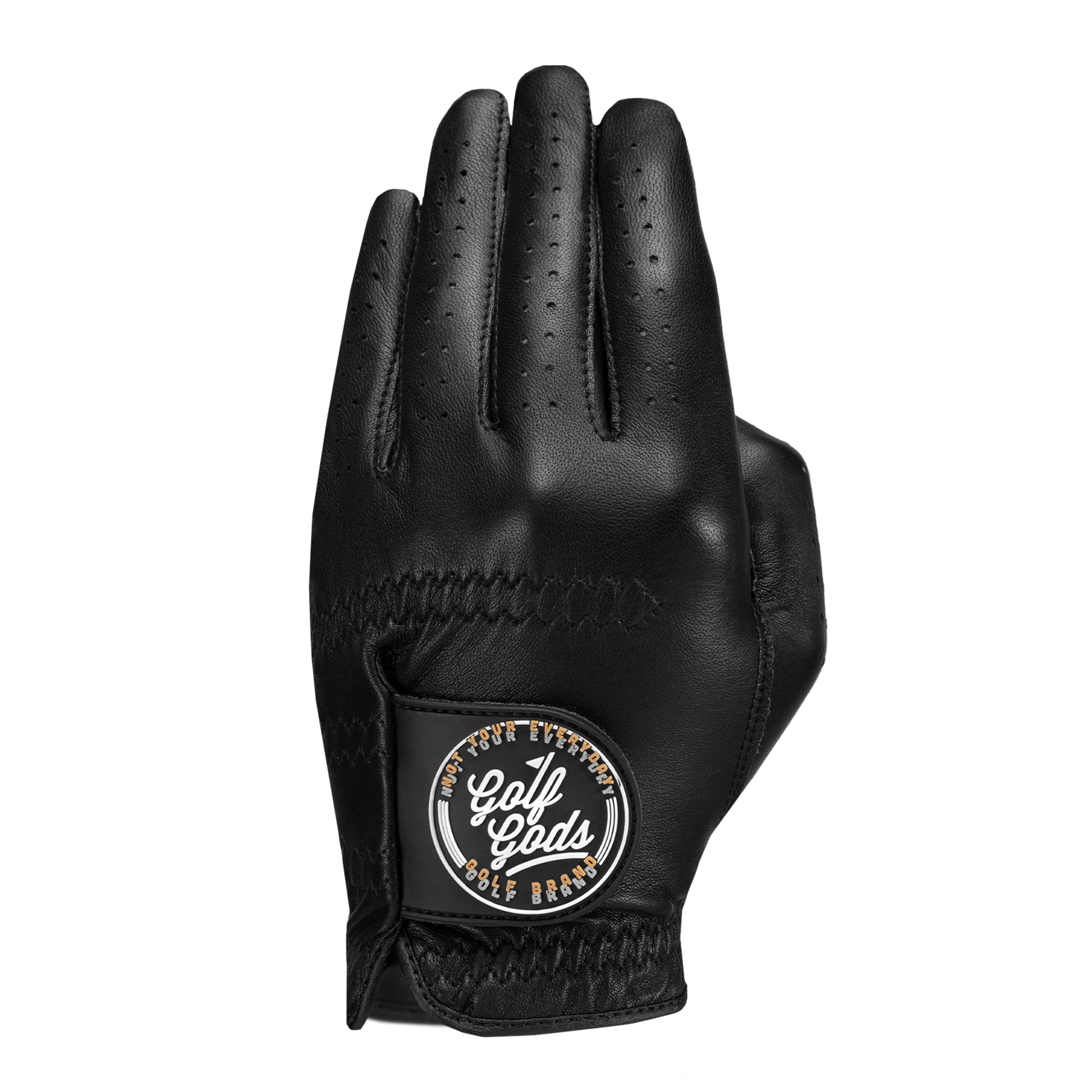 GOLF GODS Men's Black Cabretta Golf Glove Single Hand