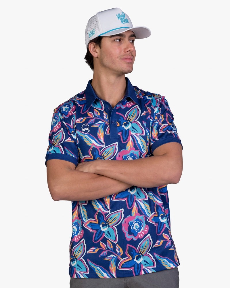 GOLF GODS - GOLF GODS Men's Flower Power Cool Tech Performance Polo - The Agora Bangkok