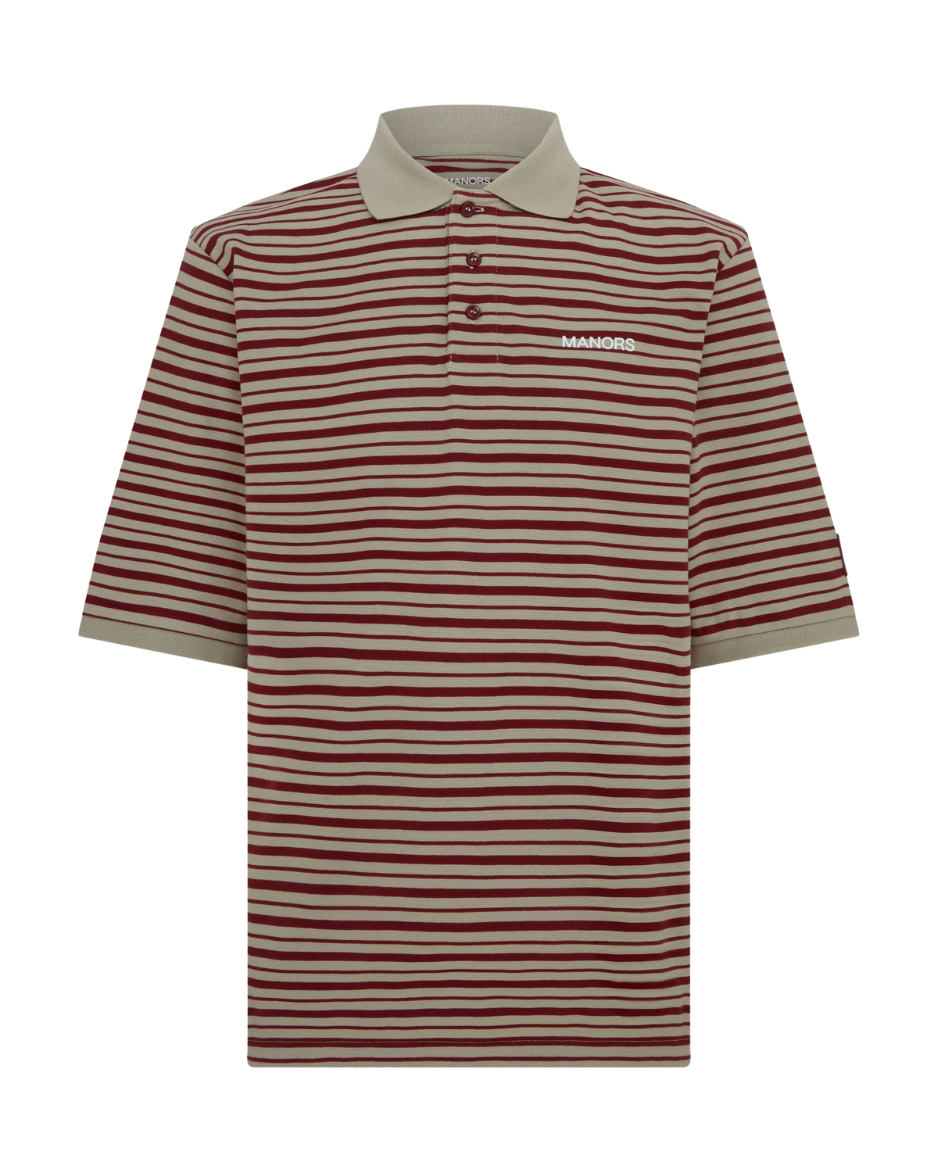 MANORS Men's G.O.A.T Pique Polo Burgundy Front 