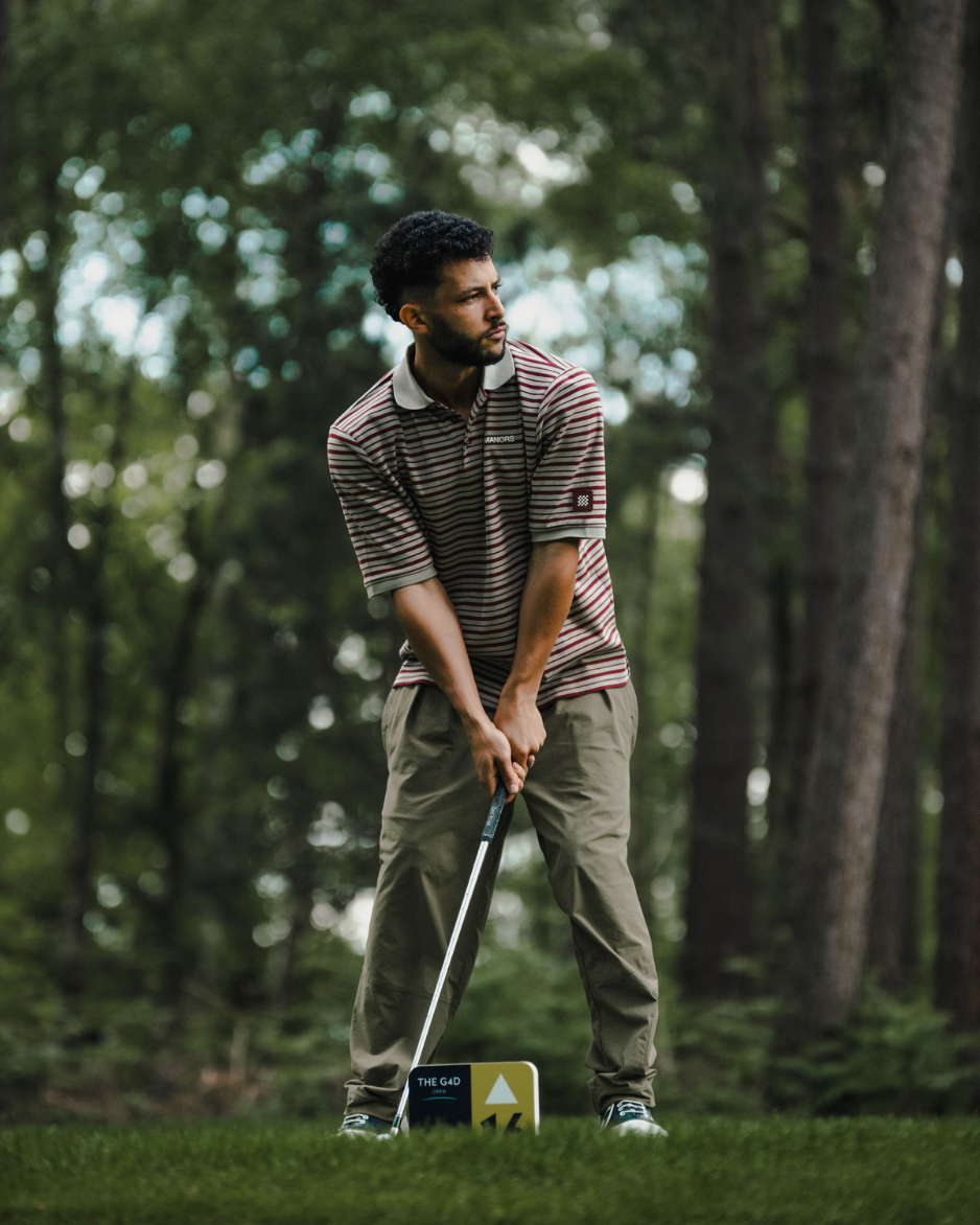 MANORS Men's G.O.A.T Pique Polo Burgundy Model 