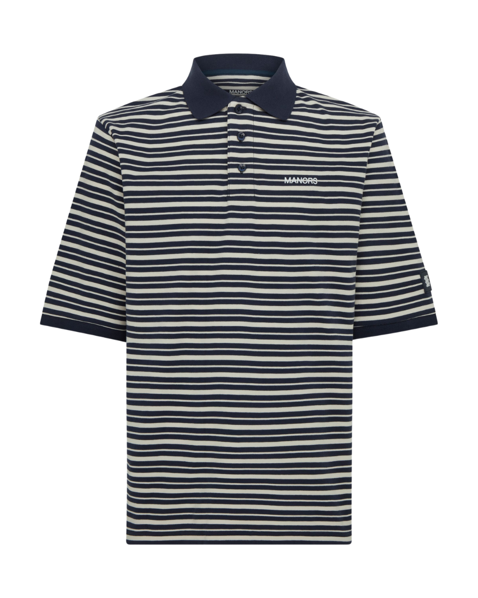 MANORS Men's G.O.A.T Pique Polo Navy Front 