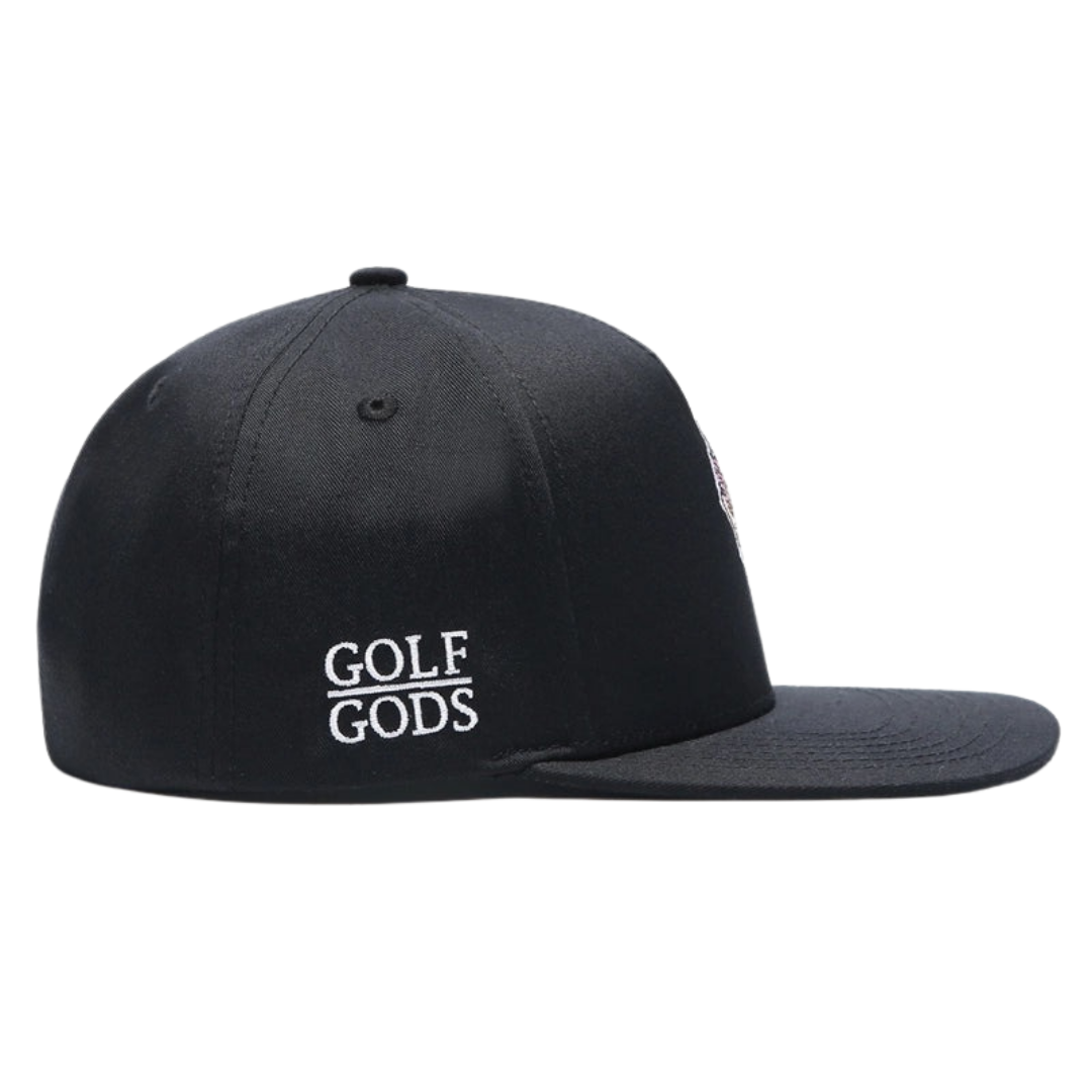 GOLF GODS - GOLF GODS Angry Golfer Black SnapBack Golf Hat - Flat Brim - The Agora Bangkok