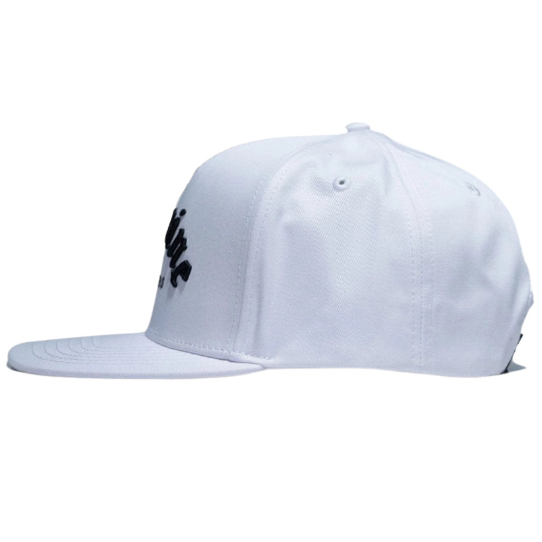 GOLF GODS - GOLF GODS Cocaine & Hookers Golf Hat in White with Flat Brim - Flex-Fit S/M - The Agora Bangkok