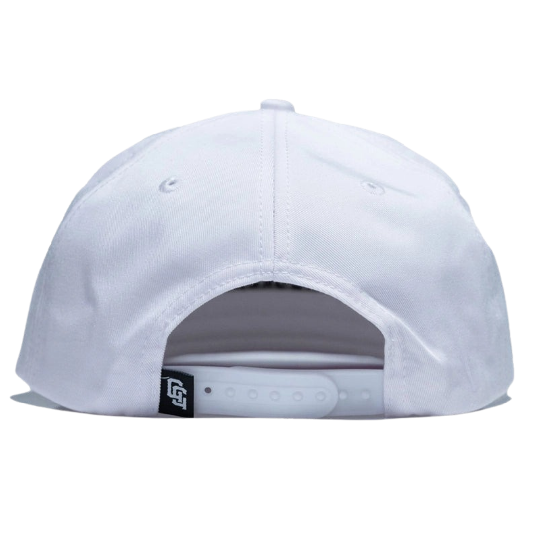 GOLF GODS - GOLF GODS Cocaine & Hookers Golf Hat in White with Flat Brim - Flex-Fit S/M - The Agora Bangkok