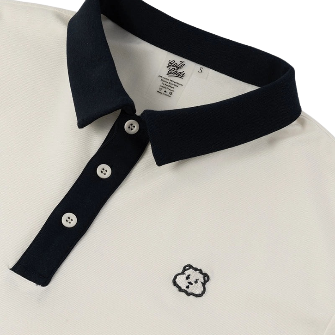 GOLF GODS - GOLF GODS Men's Legacy Golf Polo in Cream & Midnight - The Agora Bangkok