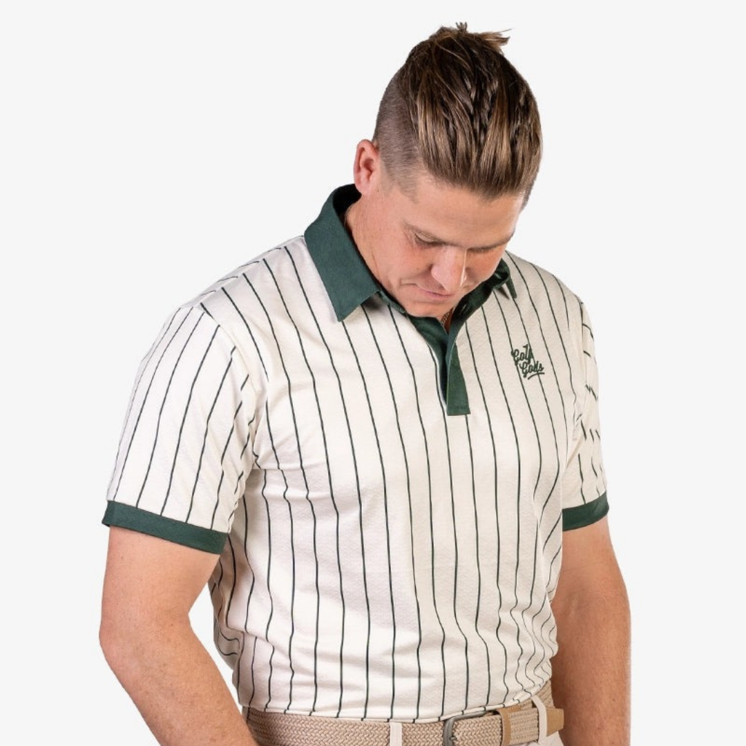 GOLF GODS - GOLF GODS Men's Bullpen Green Cool Tech Performance Golf Polo - The Agora Bangkok