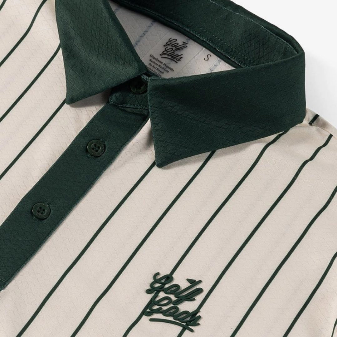 GOLF GODS - GOLF GODS Men's Bullpen Green Cool Tech Performance Golf Polo - The Agora Bangkok