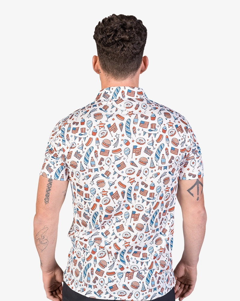 GOLF GODS - GOLF GODS Men's Party in the USA Cool Tech Performance Polo - The Agora Bangkok