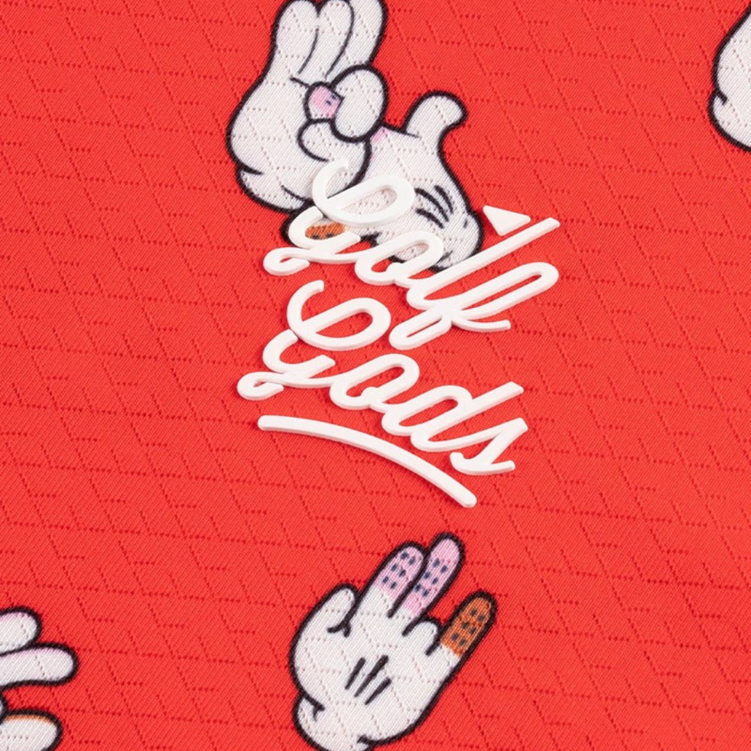 GOLF GODS - GOLF GODS Men's Shocker Cool Tech Performance Polo in Red - The Agora Bangkok