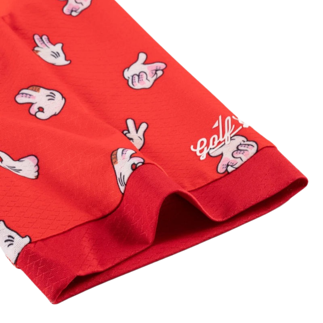 GOLF GODS - GOLF GODS Men's Shocker Cool Tech Performance Polo in Red - The Agora Bangkok