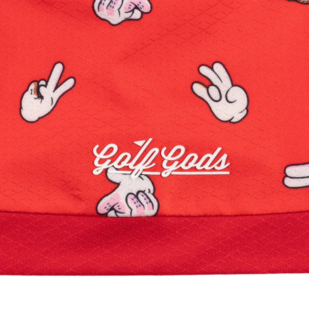 GOLF GODS - GOLF GODS Men's Shocker Cool Tech Performance Polo in Red - The Agora Bangkok