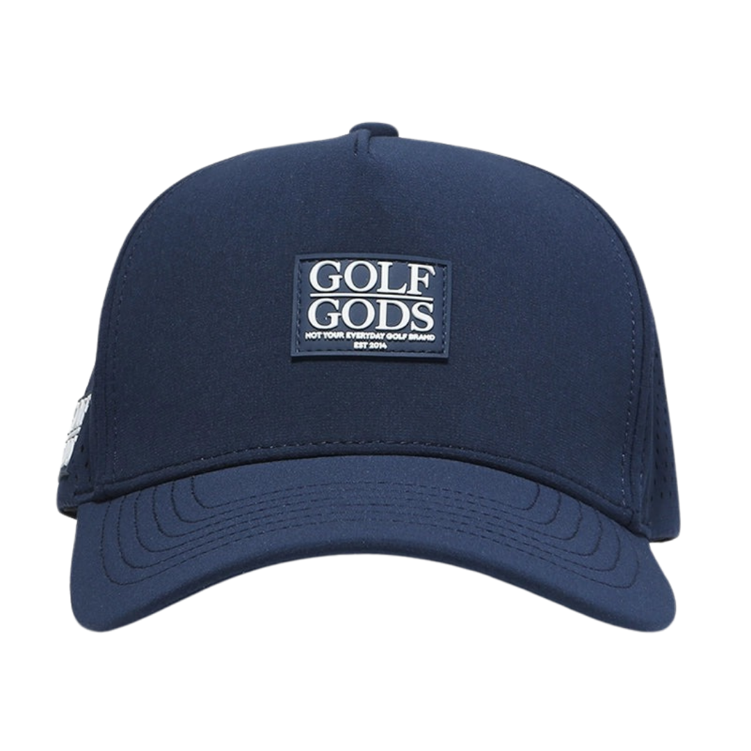GOLF GODS - GOLF GODS Tour Pro Clubhouse Patch Hat in Navy Blue with Curved Brim - The Agora Bangkok