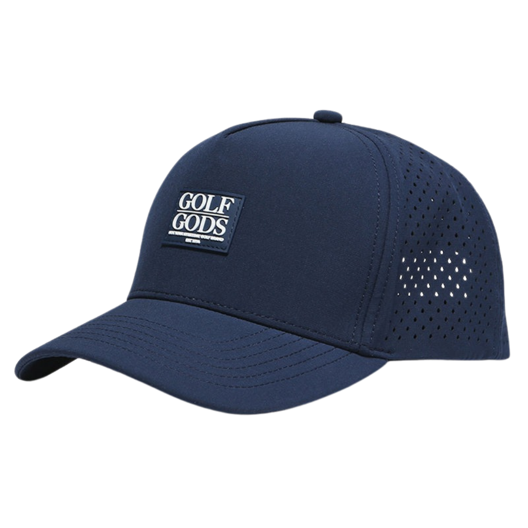 GOLF GODS - GOLF GODS Tour Pro Clubhouse Patch Hat in Navy Blue with Curved Brim - The Agora Bangkok