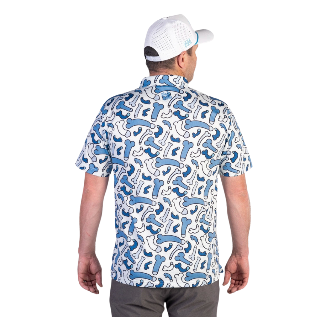 GOLF GODS - GOLF GODS Men's Ding Dong Blue Cool Tech Performance Polo - The Agora Bangkok
