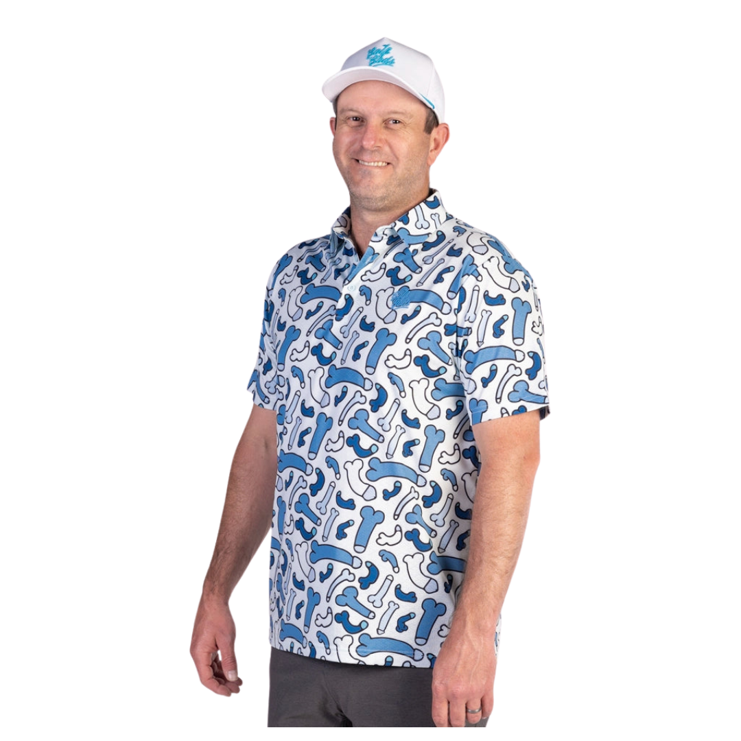 GOLF GODS - GOLF GODS Men's Ding Dong Blue Cool Tech Performance Polo - The Agora Bangkok