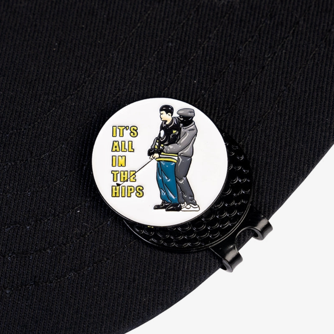 GOLF GODS - GOLF GODS Metal Hat Clip Golf Ball Marker - It's All in The Hips - The Agora Bangkok