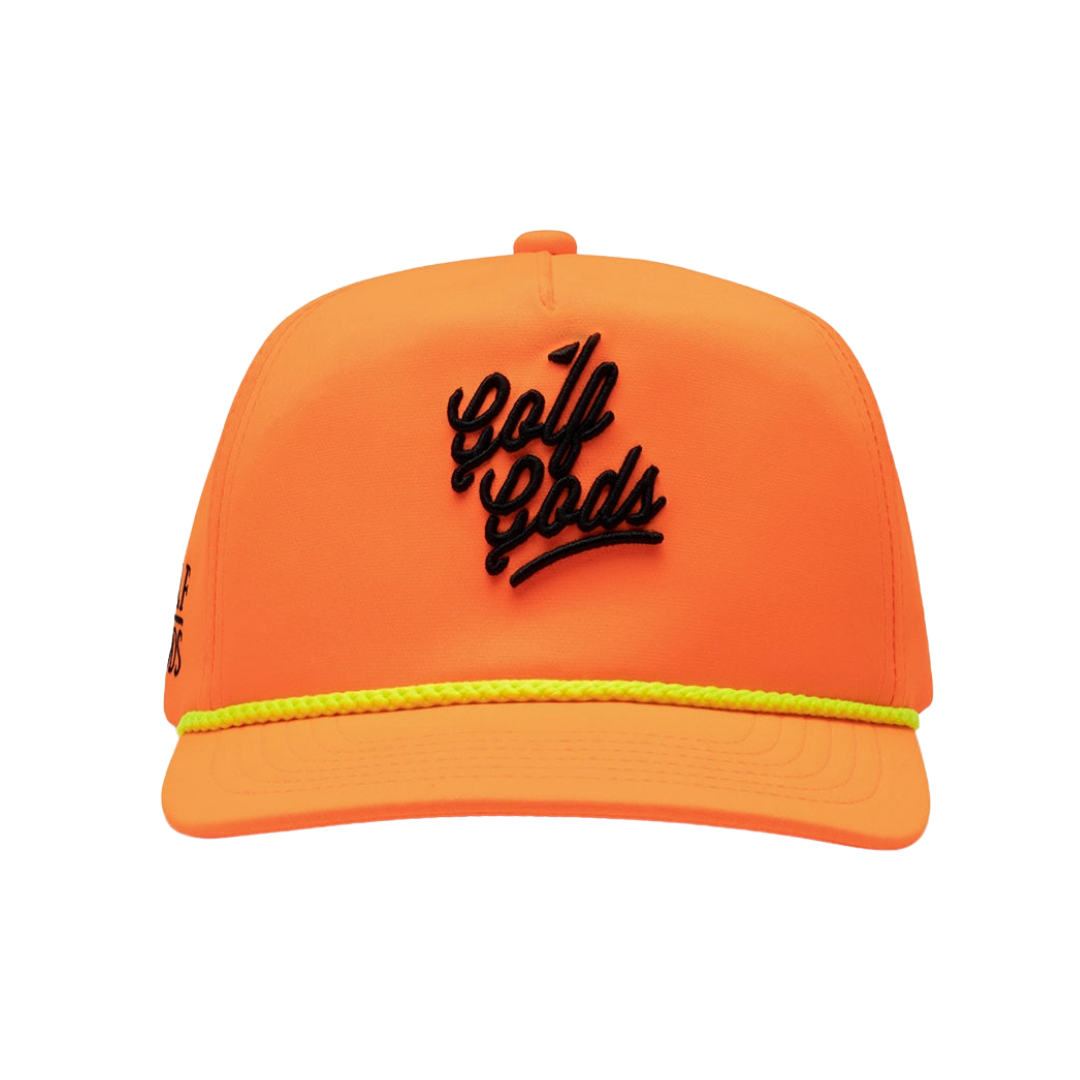 GOLF GODS - GOLF GODS Neon Orange Golf Gods Script Snapback Golf Rope Hat - The Agora Bangkok