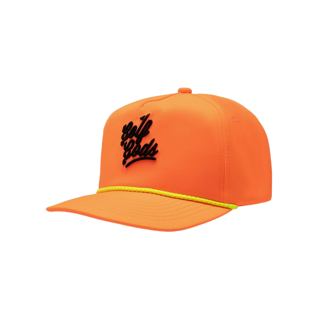 GOLF GODS - GOLF GODS Neon Orange Golf Gods Script Snapback Golf Rope Hat - The Agora Bangkok