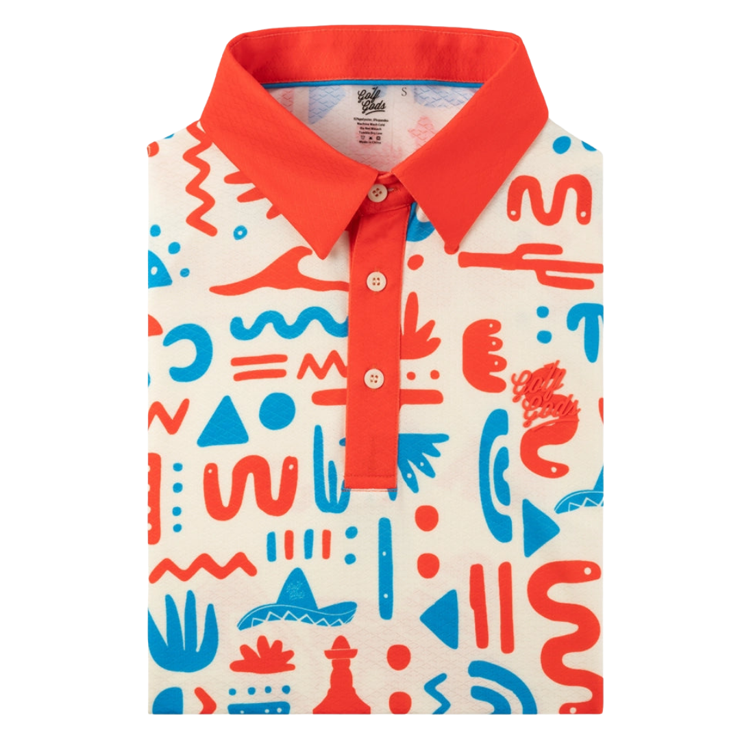 GOLF GODS - GOLF GODS Men's Tacos & Tequila Cool Tech Performance Polo - The Agora Bangkok