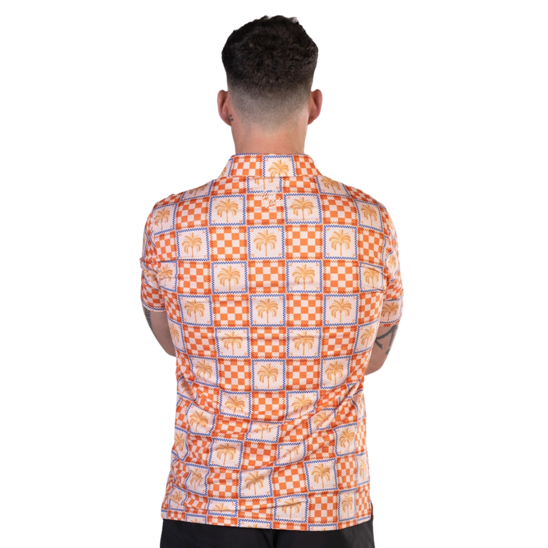 GOLF GODS - GOLF GODS Men's Tropical Check Cool Tech Performance Polo - The Agora Bangkok
