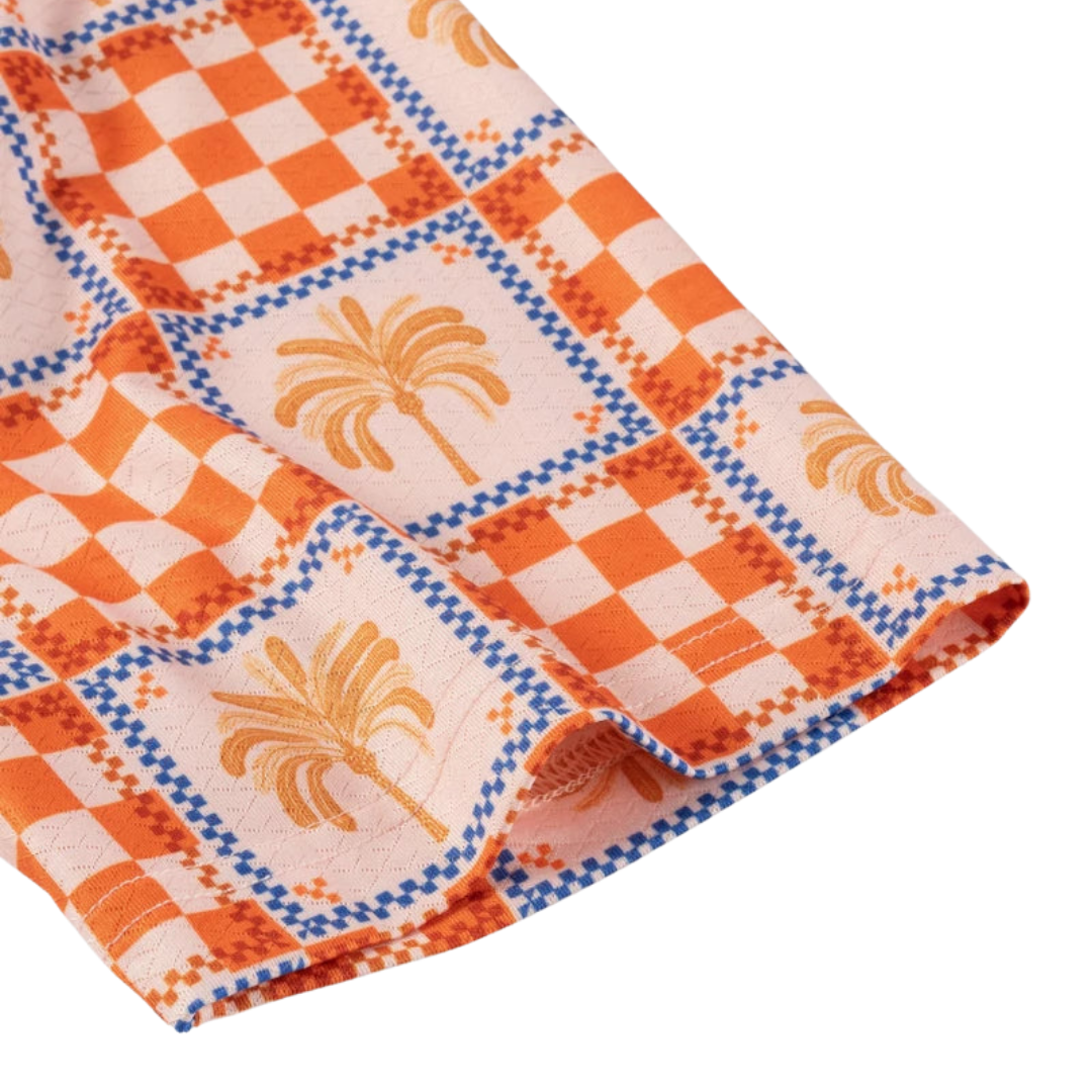 GOLF GODS - GOLF GODS Men's Tropical Check Cool Tech Performance Polo - The Agora Bangkok