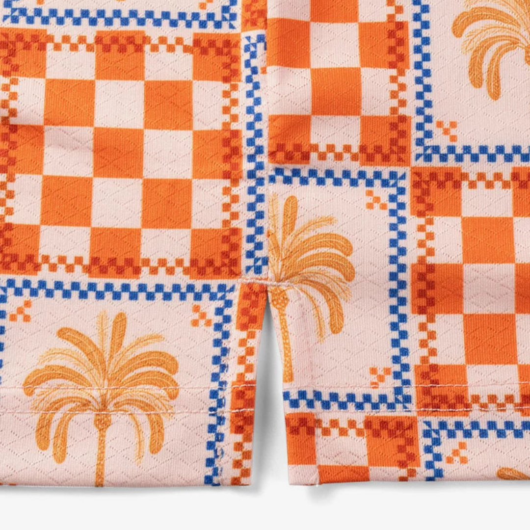 GOLF GODS - GOLF GODS Men's Tropical Check Cool Tech Performance Polo - The Agora Bangkok