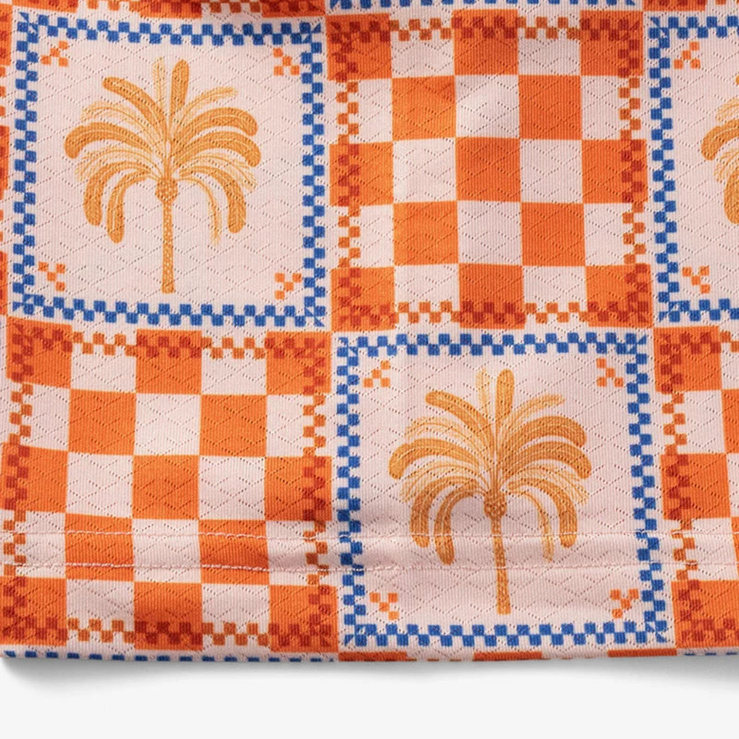 GOLF GODS - GOLF GODS Men's Tropical Check Cool Tech Performance Polo - The Agora Bangkok