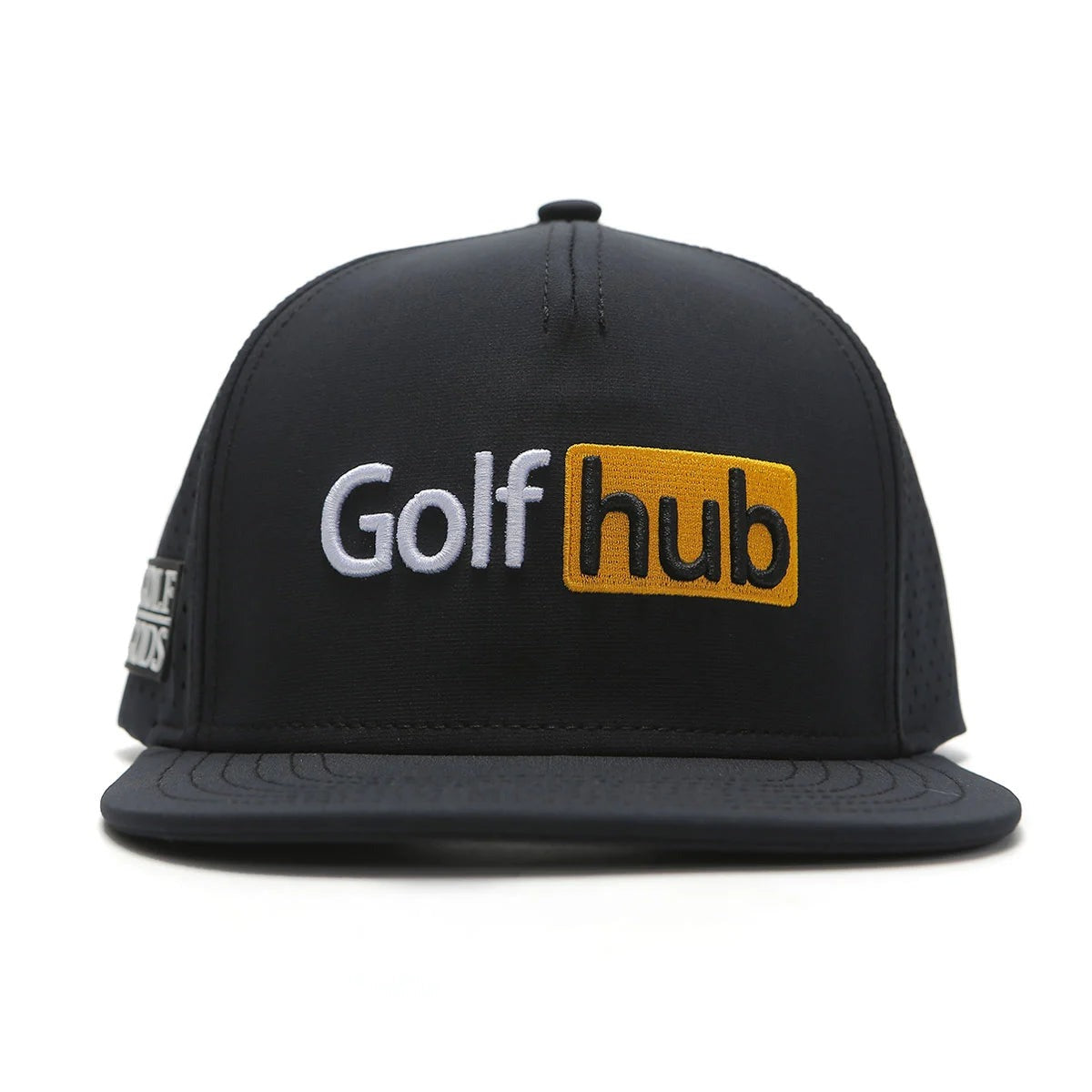 Golf Gods - TOUR PRO Golf Hub Hat in Black with Flat Brim