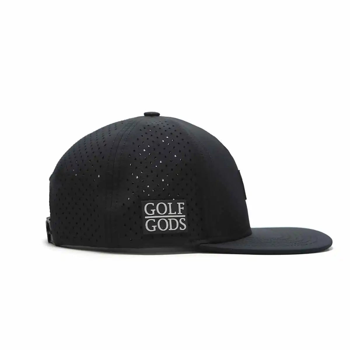 Golf Gods - TOUR PRO Golf Hub Hat in Black with Flat Brim