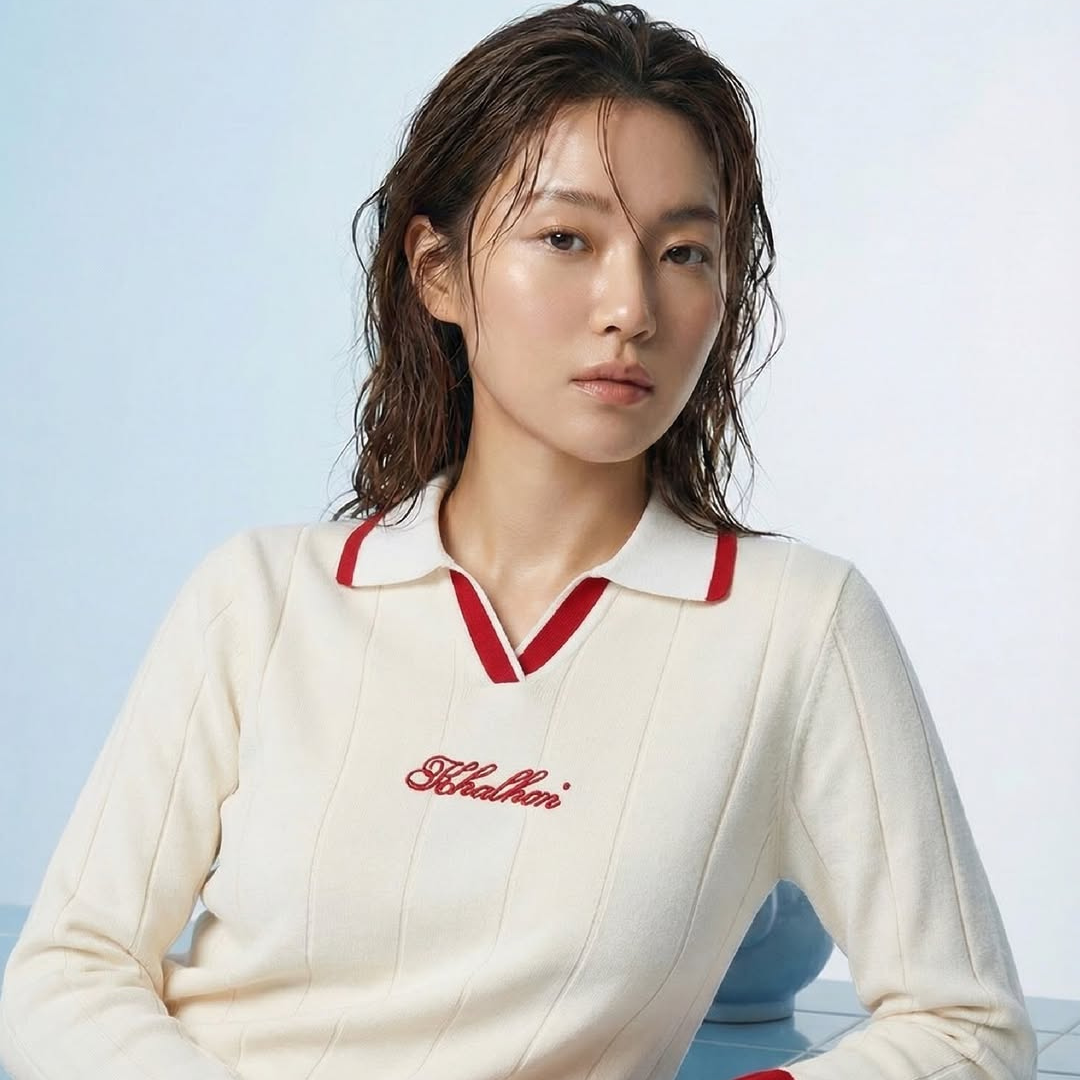 KHALHON GOLF - KHALHON GOLF Women's V-Tipped Varsity Knit Pullover - The Agora Bangkok