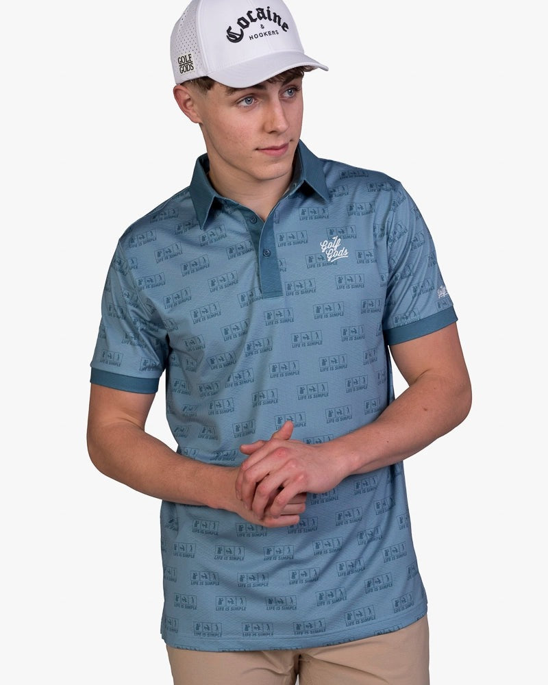 GOLF GODS - GOLF GODS Men's Life is Simple Cool Tech Performance Polo - The Agora Bangkok
