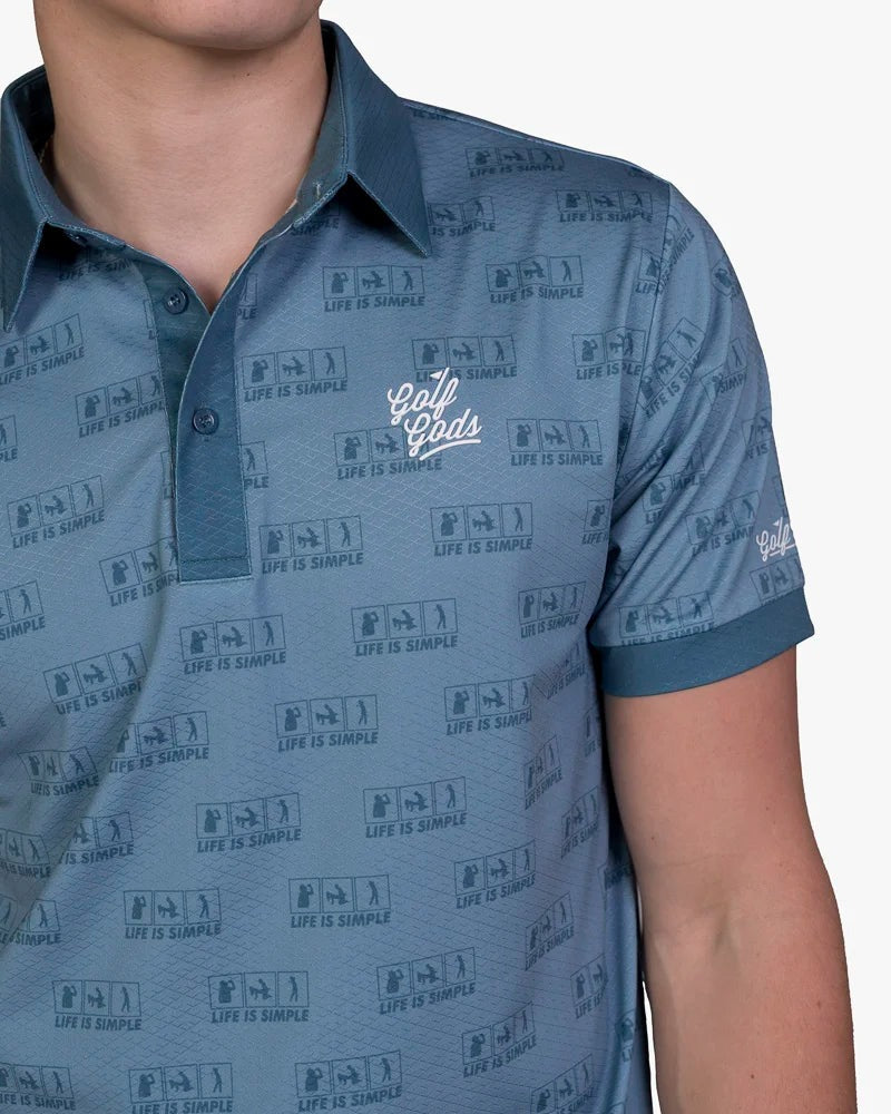 GOLF GODS - GOLF GODS Men's Life is Simple Cool Tech Performance Polo - The Agora Bangkok