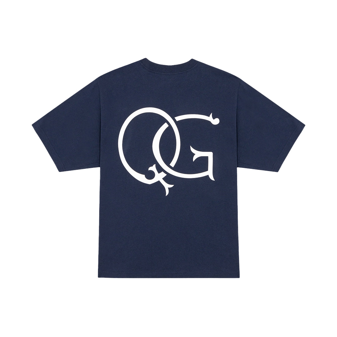 QUIET GOLF Men's QG Crest T-Shirt Navy Back