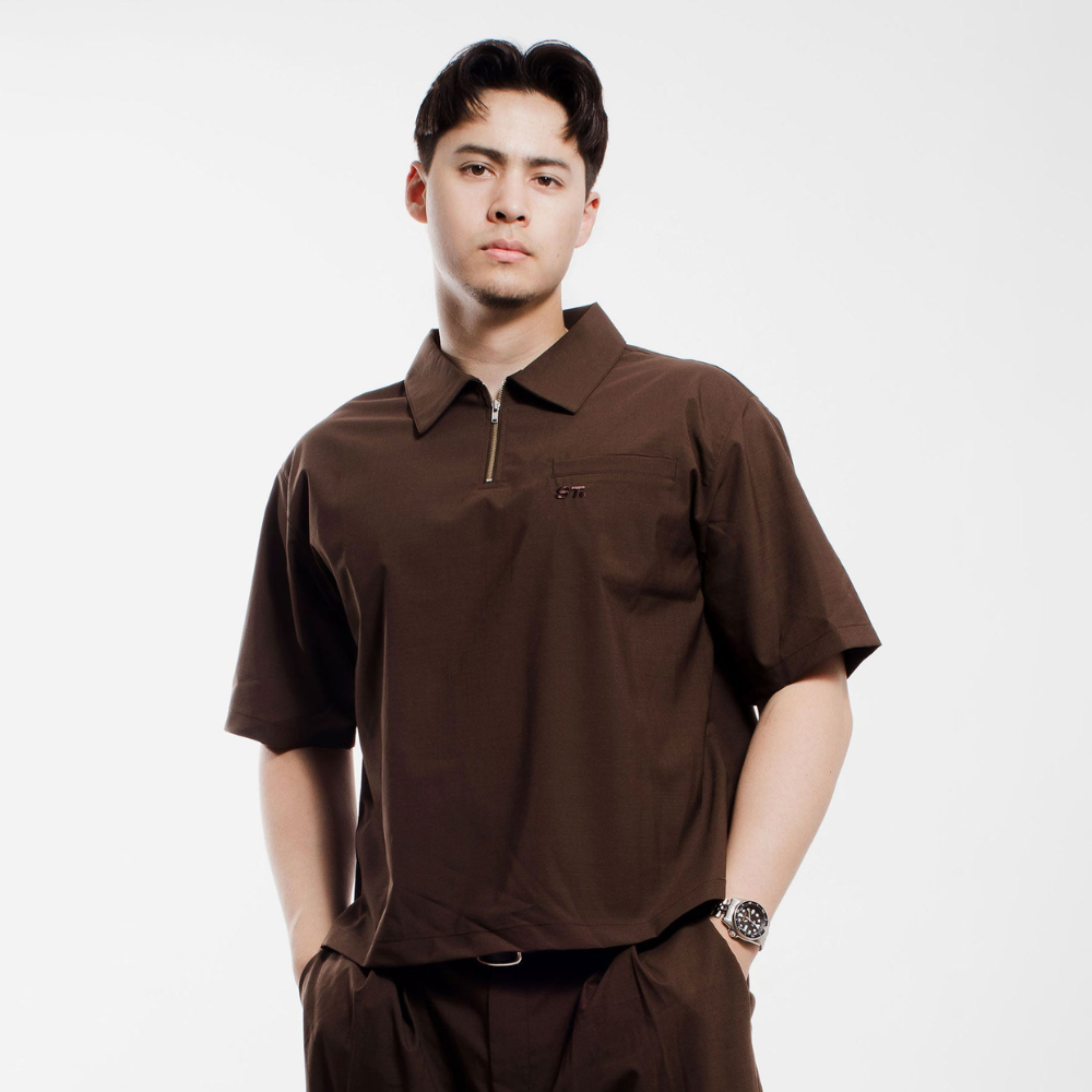 SLICE TOWN - SLICE TOWN Men's Quarter Zip Polo - The Agora Bangkok