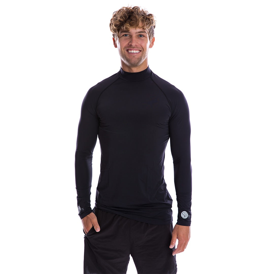 SPARMS Men's High Neck 99.8% Sun Protection Black