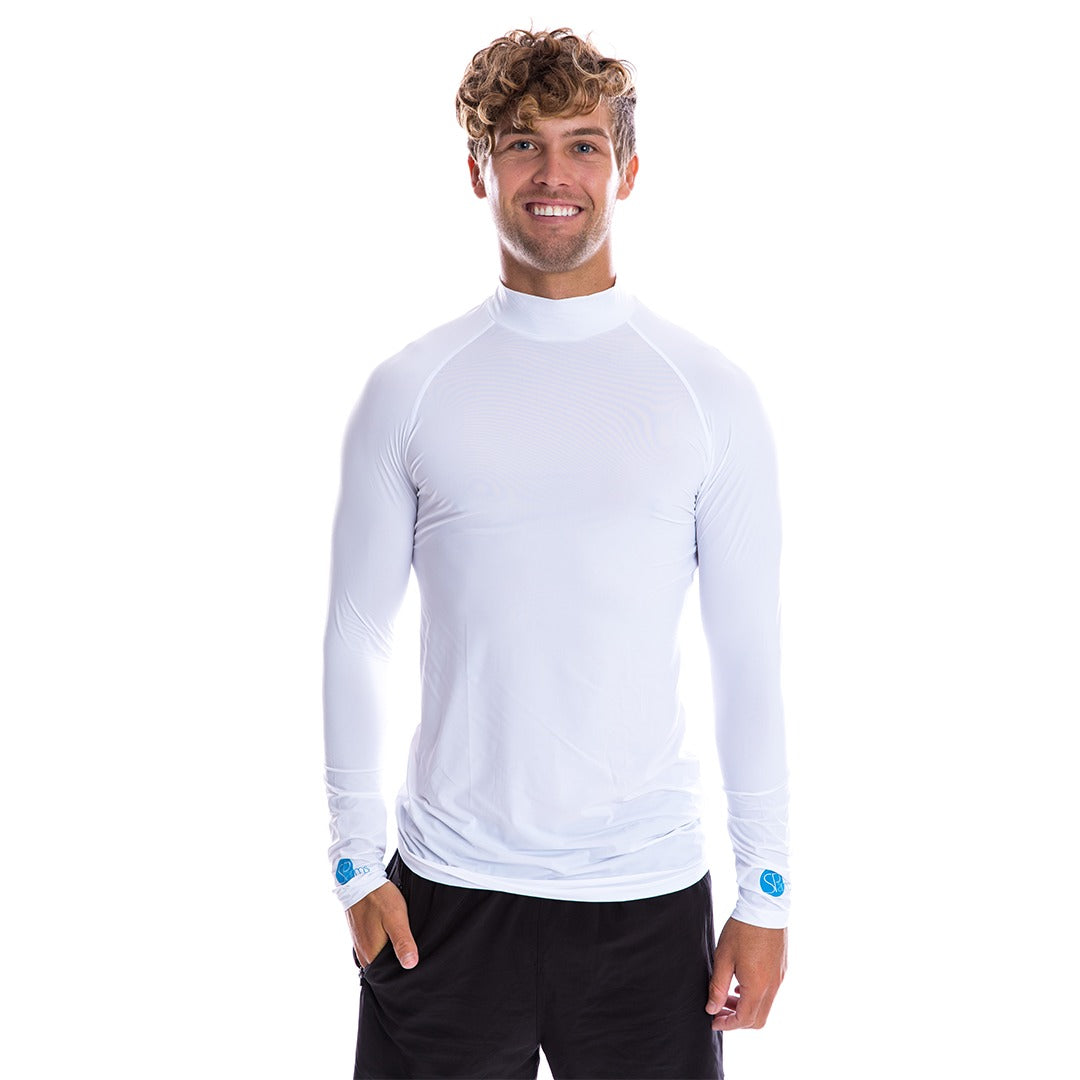 SPARMS Men's High Neck 99.8% Sun Protection White