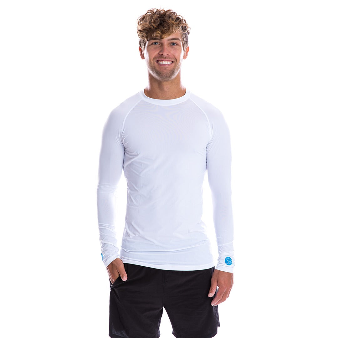 SPARMS Men's Round Neck 99.8% Sun Protection White