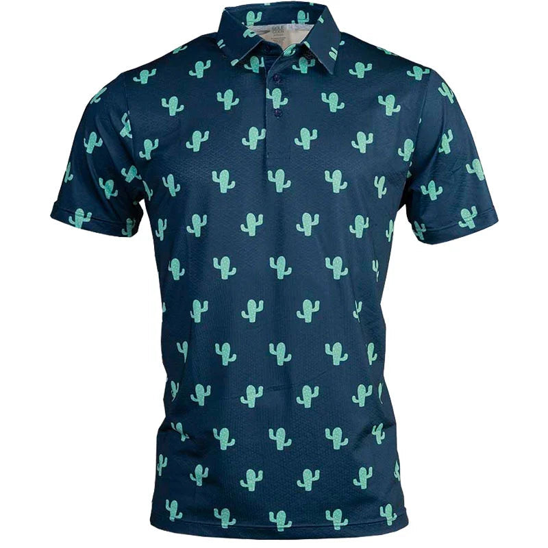 GOLF GODS Men's Saguaro Cactus Cool Tech Performance Golf Polo