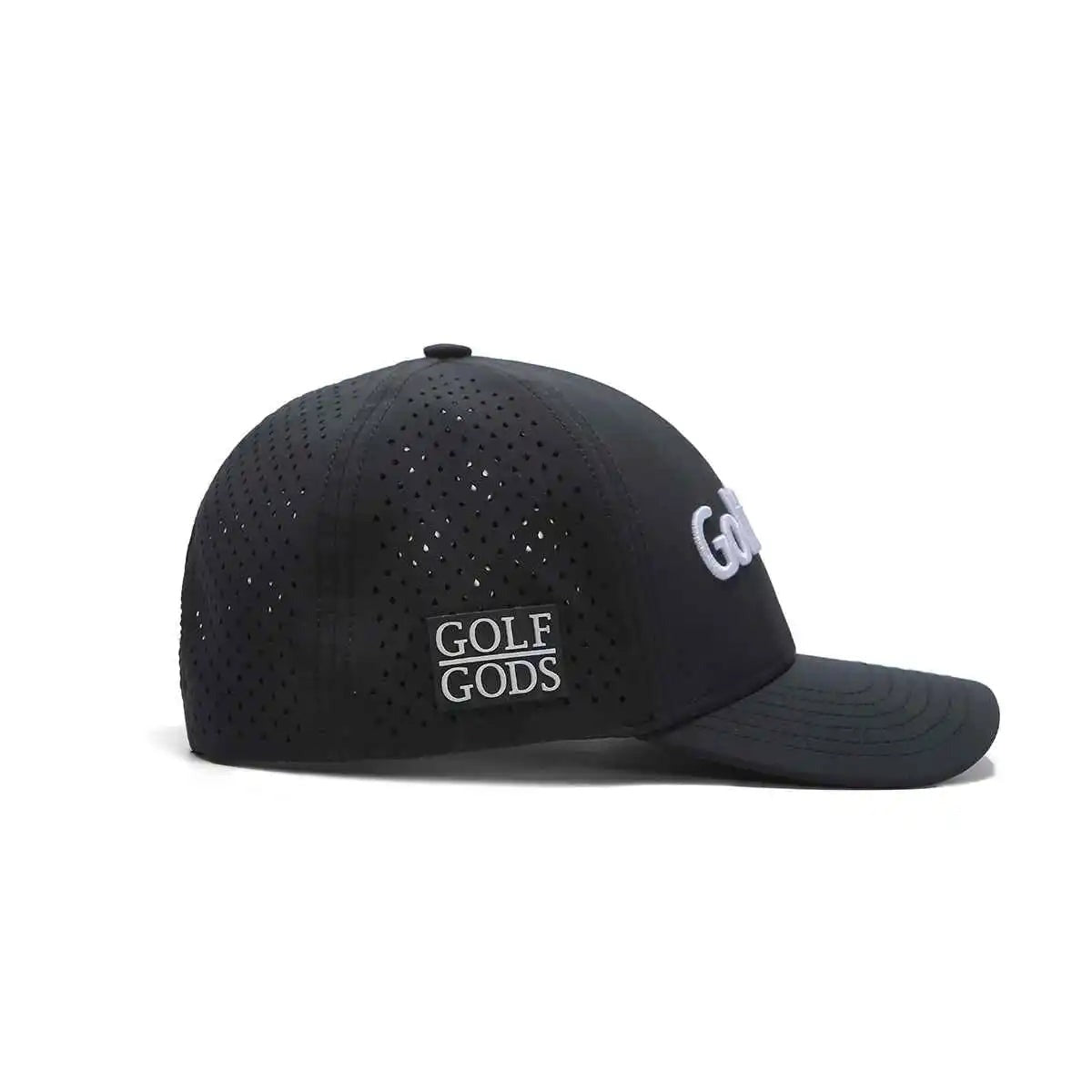 GOLF GODS Tour Pro Golf Hub Golf Hat in Black with Curved Brim