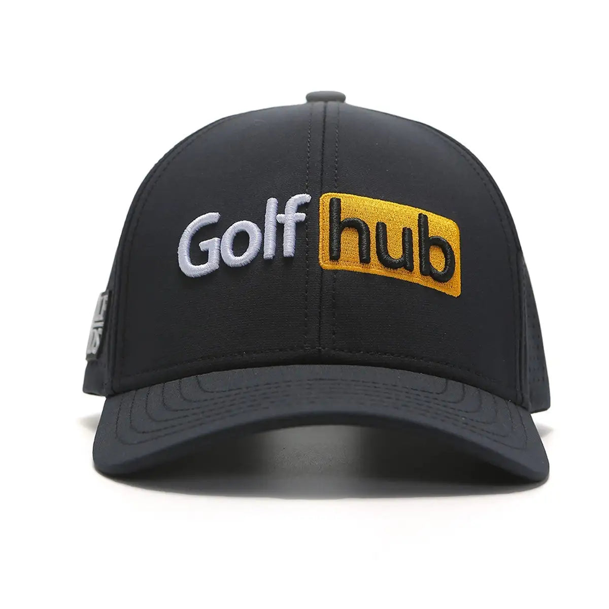 GOLF GODS Tour Pro Golf Hub Golf Hat in Black with Curved Brim