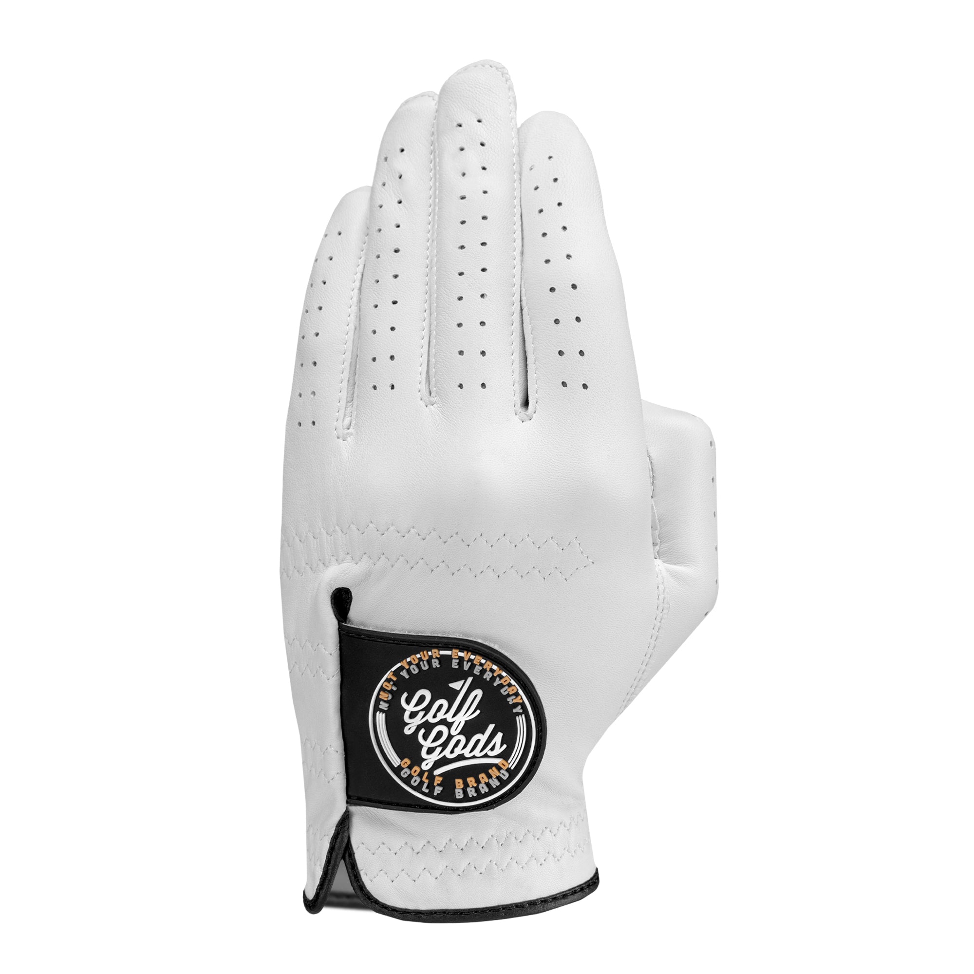 GOLF GODS Men's White Cabretta Leather Golf Glove Single Hand