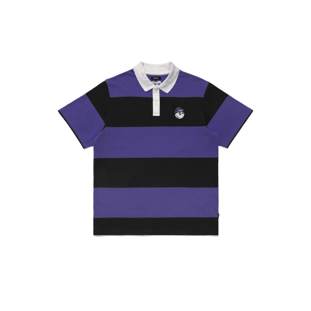 MALBON GOLF Men's Wiz Striped Polo