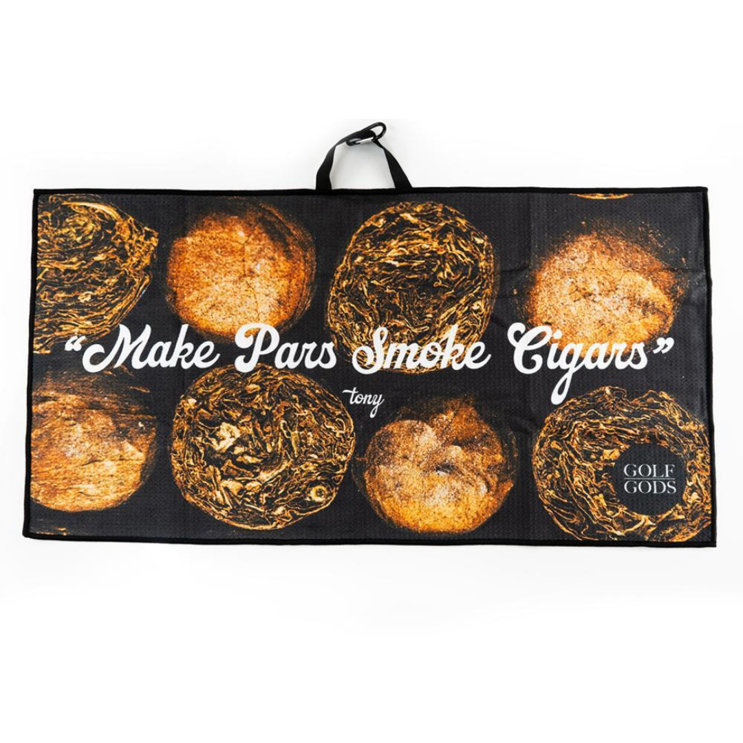 GOLF GODS Make Pars & Smoke Cigars Golf Towel